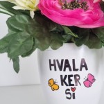 Lonec z ročno poslikavo Hvala, ker si